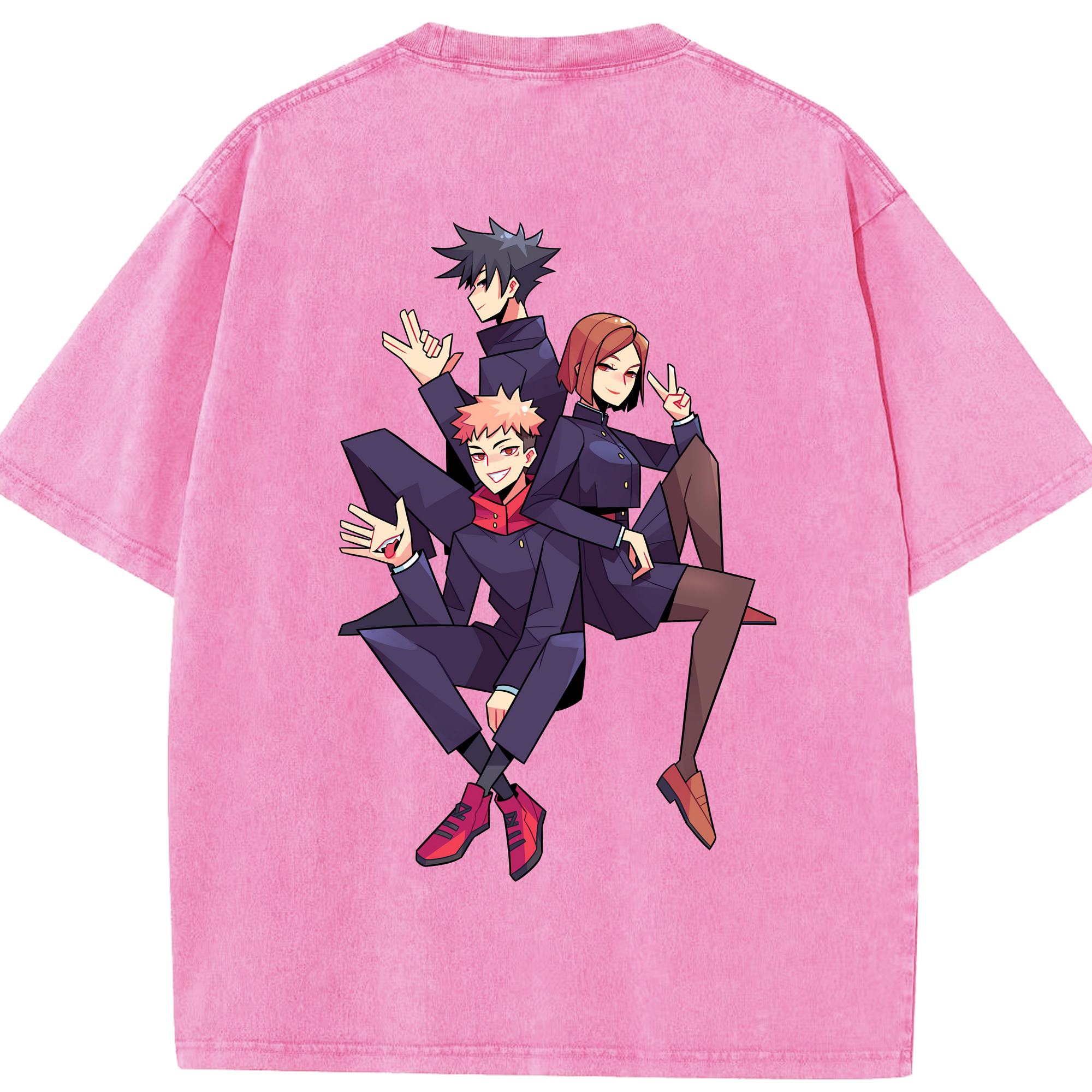 （画像用） 呪術廻戦 Jujutsu Kaisen 綿100% ヴィンテージ風 半袖Tシャツ（背面プリント）